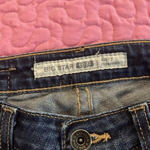 Big Star Envy Cigarette Women's Jeans - Dark Indigo with Gold Stitching